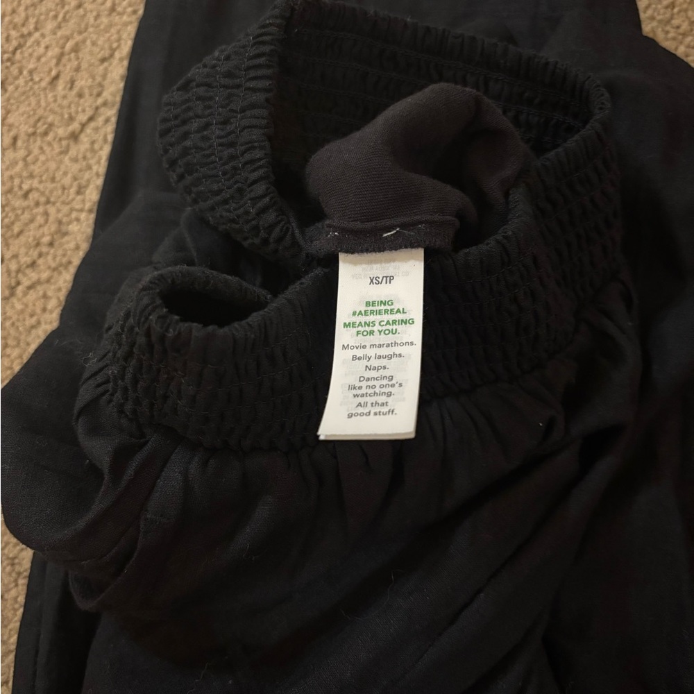 NWT Aerie Black Wide-Leg Linen Pants - XS - Picture 8 of 11